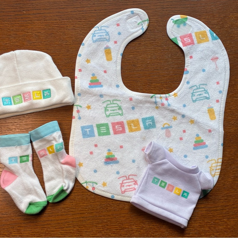 RARE Tesla Kids Bib Set - Feat. Model X